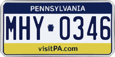 PA license plate MHY0346