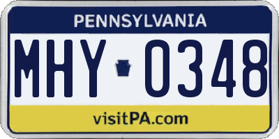 PA license plate MHY0348