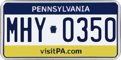 PA license plate MHY0350