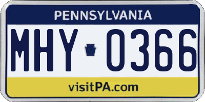 PA license plate MHY0366