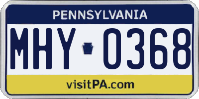 PA license plate MHY0368