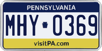 PA license plate MHY0369