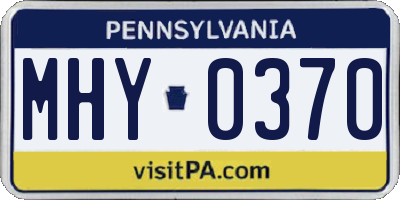 PA license plate MHY0370