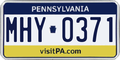 PA license plate MHY0371