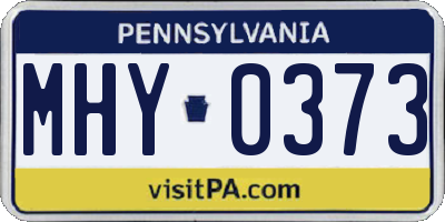 PA license plate MHY0373