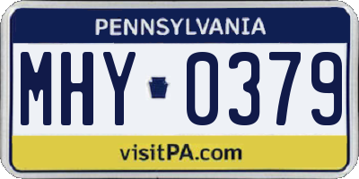 PA license plate MHY0379