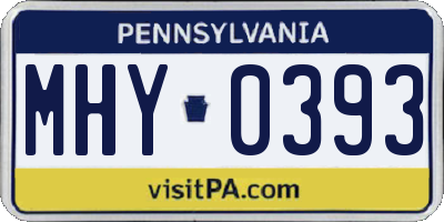 PA license plate MHY0393