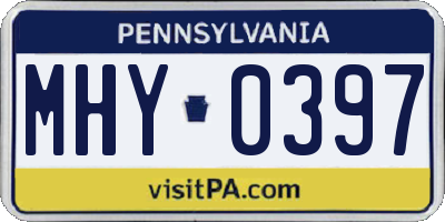 PA license plate MHY0397
