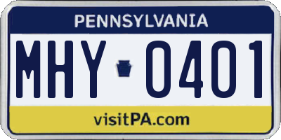 PA license plate MHY0401