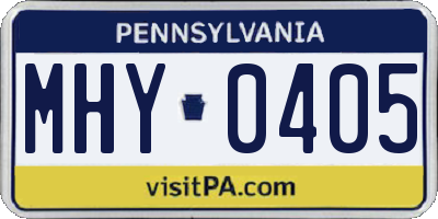 PA license plate MHY0405