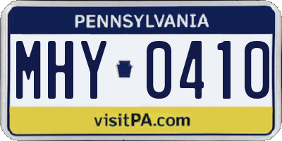 PA license plate MHY0410