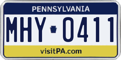 PA license plate MHY0411