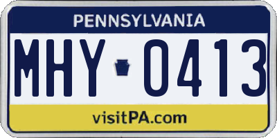 PA license plate MHY0413