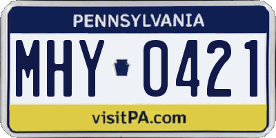 PA license plate MHY0421