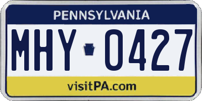 PA license plate MHY0427