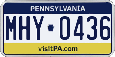 PA license plate MHY0436
