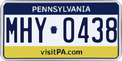 PA license plate MHY0438