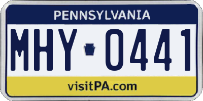 PA license plate MHY0441