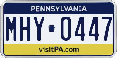 PA license plate MHY0447