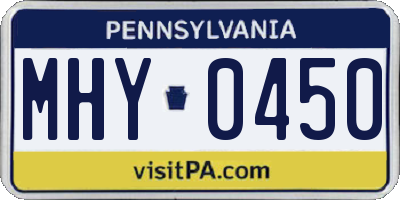 PA license plate MHY0450