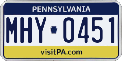 PA license plate MHY0451