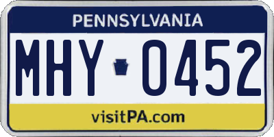 PA license plate MHY0452