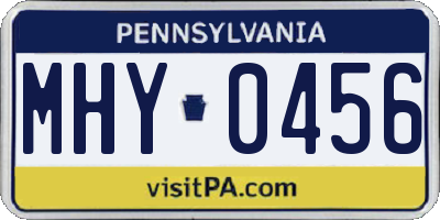 PA license plate MHY0456