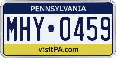 PA license plate MHY0459