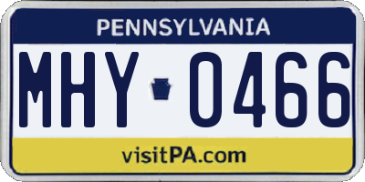 PA license plate MHY0466