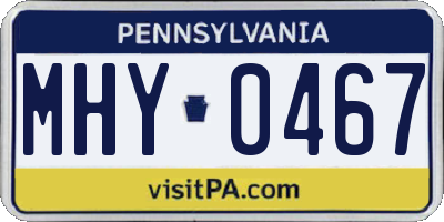 PA license plate MHY0467