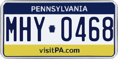 PA license plate MHY0468