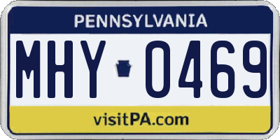 PA license plate MHY0469