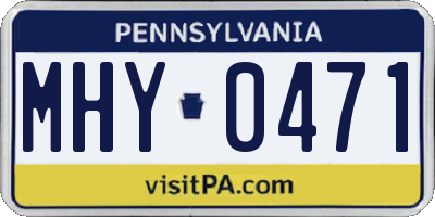 PA license plate MHY0471