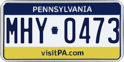 PA license plate MHY0473