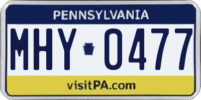 PA license plate MHY0477