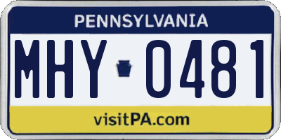 PA license plate MHY0481