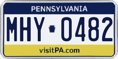 PA license plate MHY0482