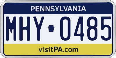 PA license plate MHY0485