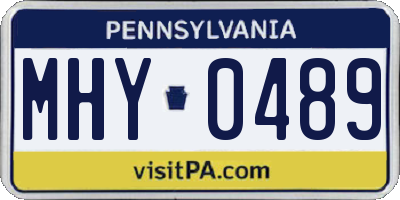PA license plate MHY0489