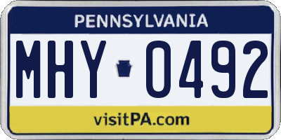 PA license plate MHY0492