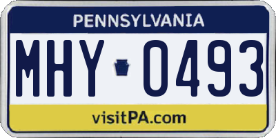 PA license plate MHY0493