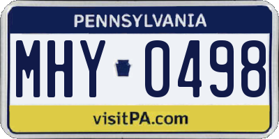 PA license plate MHY0498
