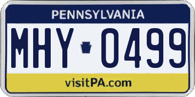 PA license plate MHY0499