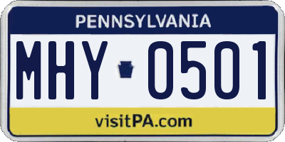 PA license plate MHY0501