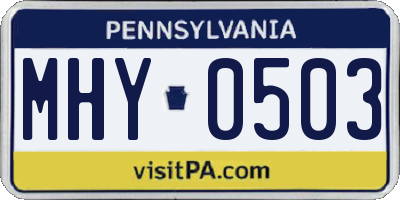 PA license plate MHY0503