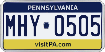 PA license plate MHY0505