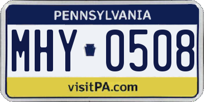 PA license plate MHY0508