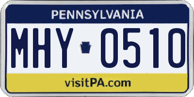 PA license plate MHY0510