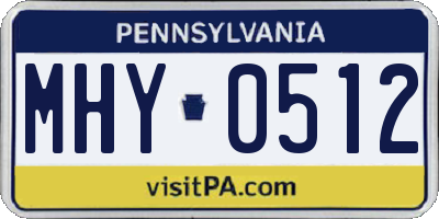 PA license plate MHY0512