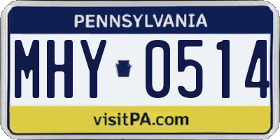 PA license plate MHY0514